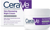 CERAVE Skin Renewing Night Cream | Niacinamide, Peptide Complex, and Hyaluronic Acid Moisturizer for Face